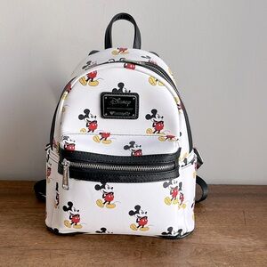 Loungefly White and Black Mini Bag with Mickey Mouse Design